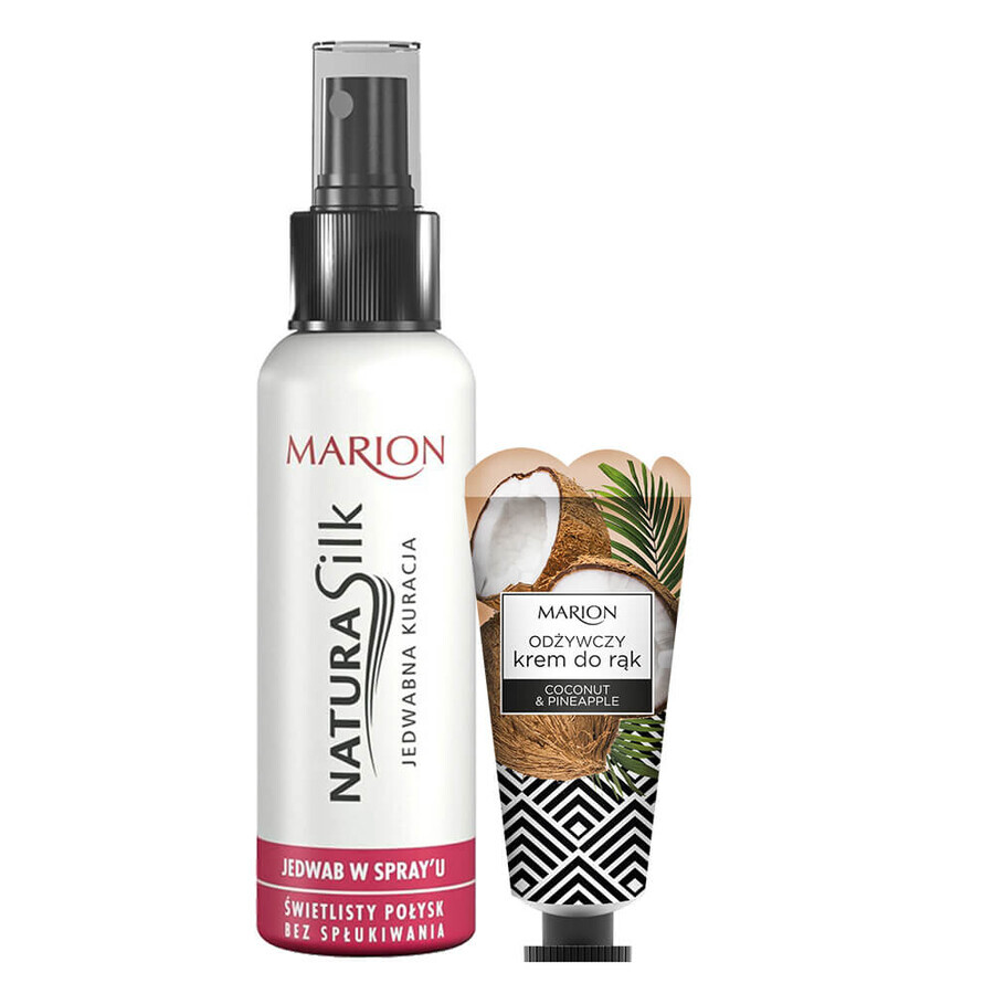 Marion Natura Seta spray, 130 ml + crema mani nutriente con cocco e ananas, 50 ml in omaggio