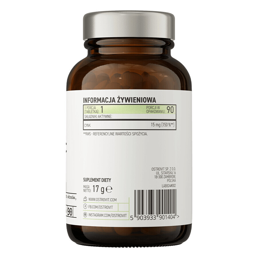 Zinco organico OstroVit, 90 compresse