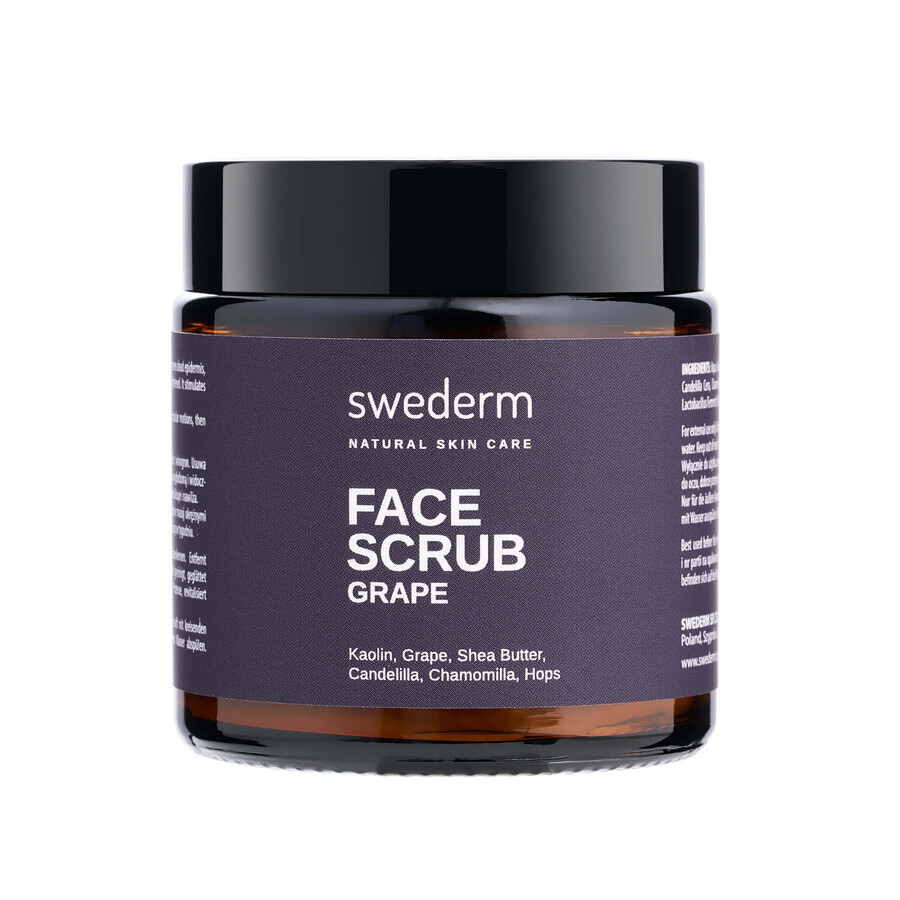 Swederm Scrub viso all'uva, scrub viso, 100 ml