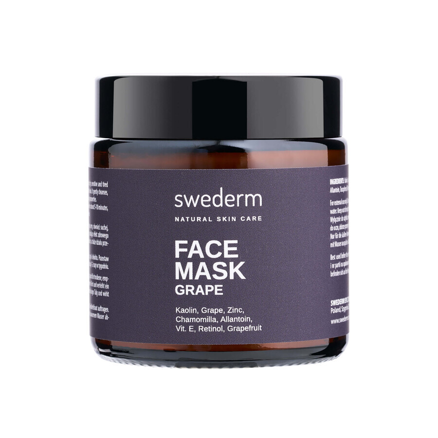 Swederm Maschera viso all'uva, maschera viso rivitalizzante, 100 ml