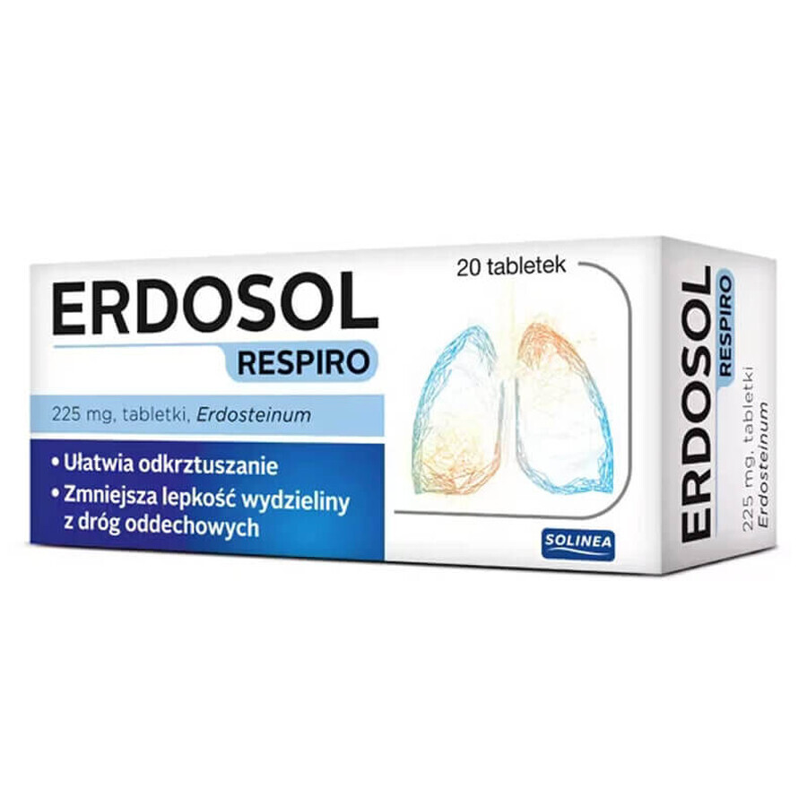 Erdosol Respiro 225 mg, 20 compresse