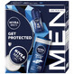 Set Nivea Men Get Protected, gel doccia 250 ml + crema 75 ml + roll-on antitraspirante 50 ml