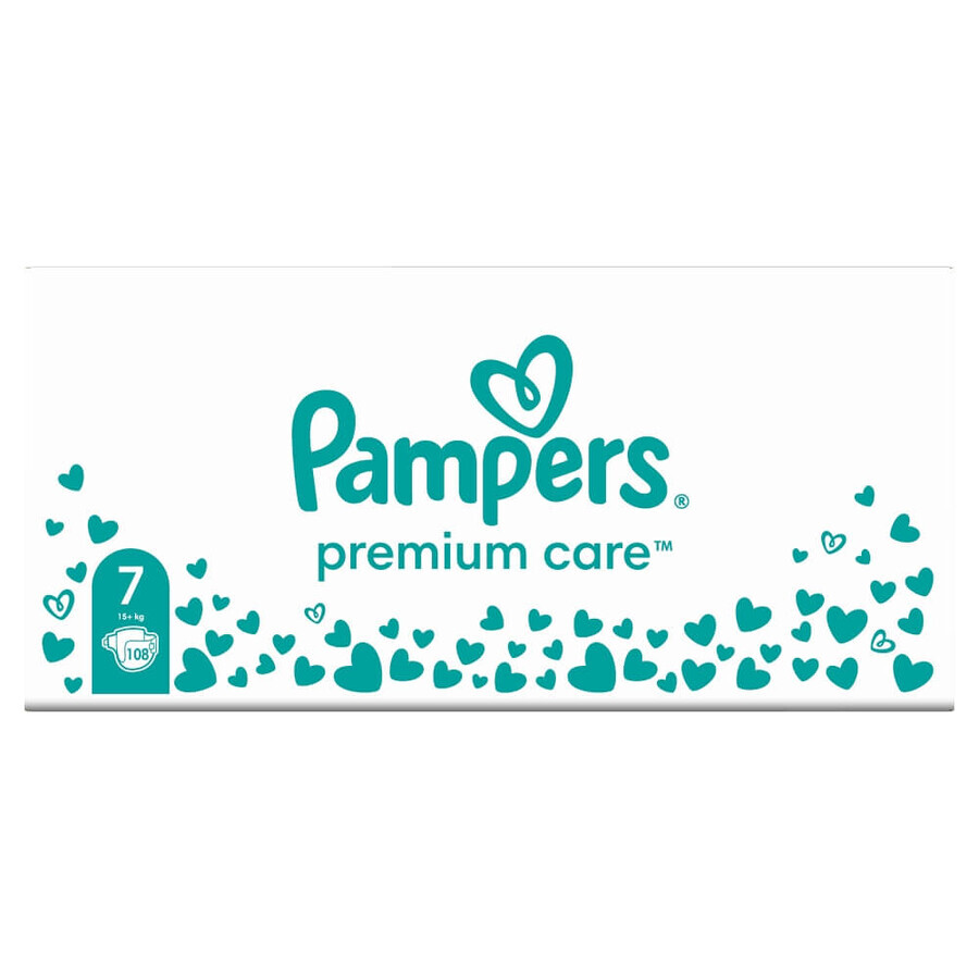 Pampers Premium Care, diapers, size 7, 15+ kg, 108 pcs