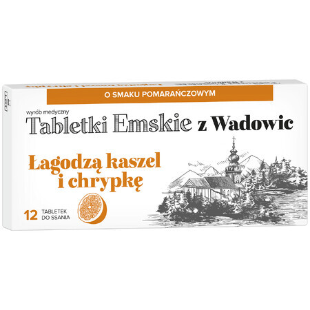 Emskie z Wadowic comprimate, aromă de portocale, 12 pastiluțe