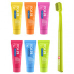 Juego Curaprox Be You Six-Taste-Pack, mini dentífrico, 6 piezas + cepillo de dientes CS 5460, 1 ud.