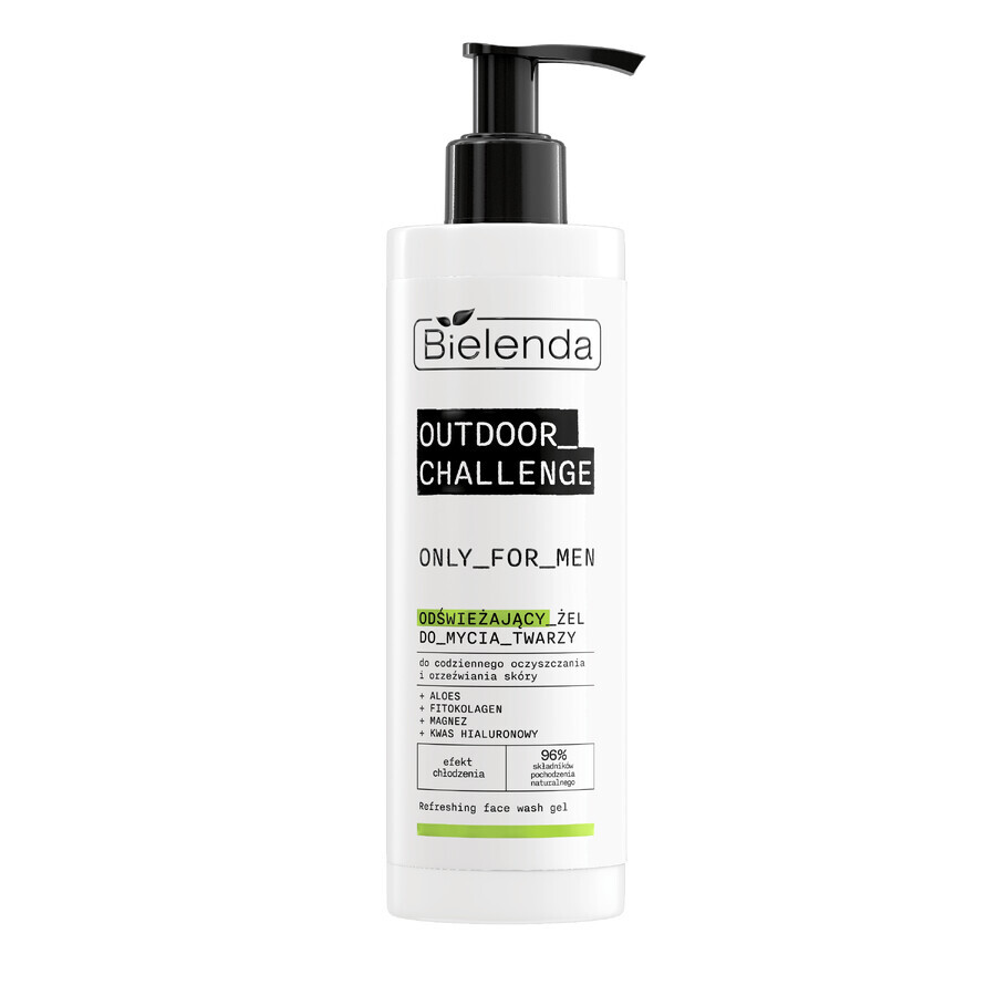 Bielenda Only for Men Outdoor Challenge, lavaggio rinfrescante per il viso, 190 ml