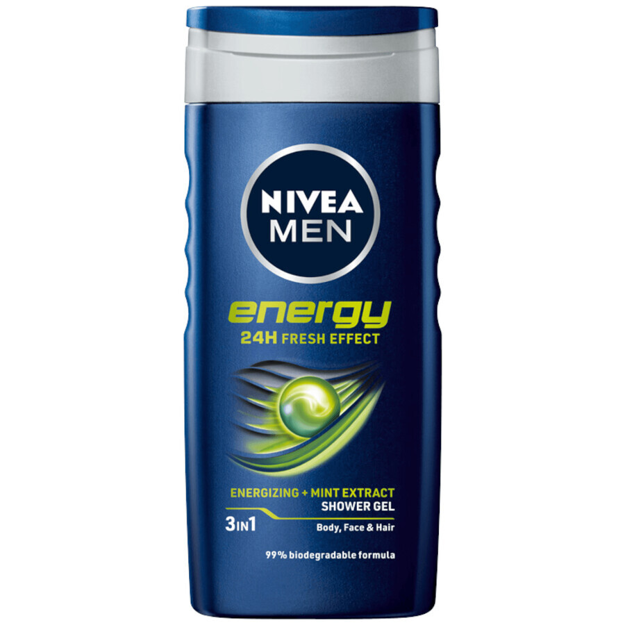 Nivea Men Deep Energy Set, gel doccia 250 ml + antitraspirante 250 ml