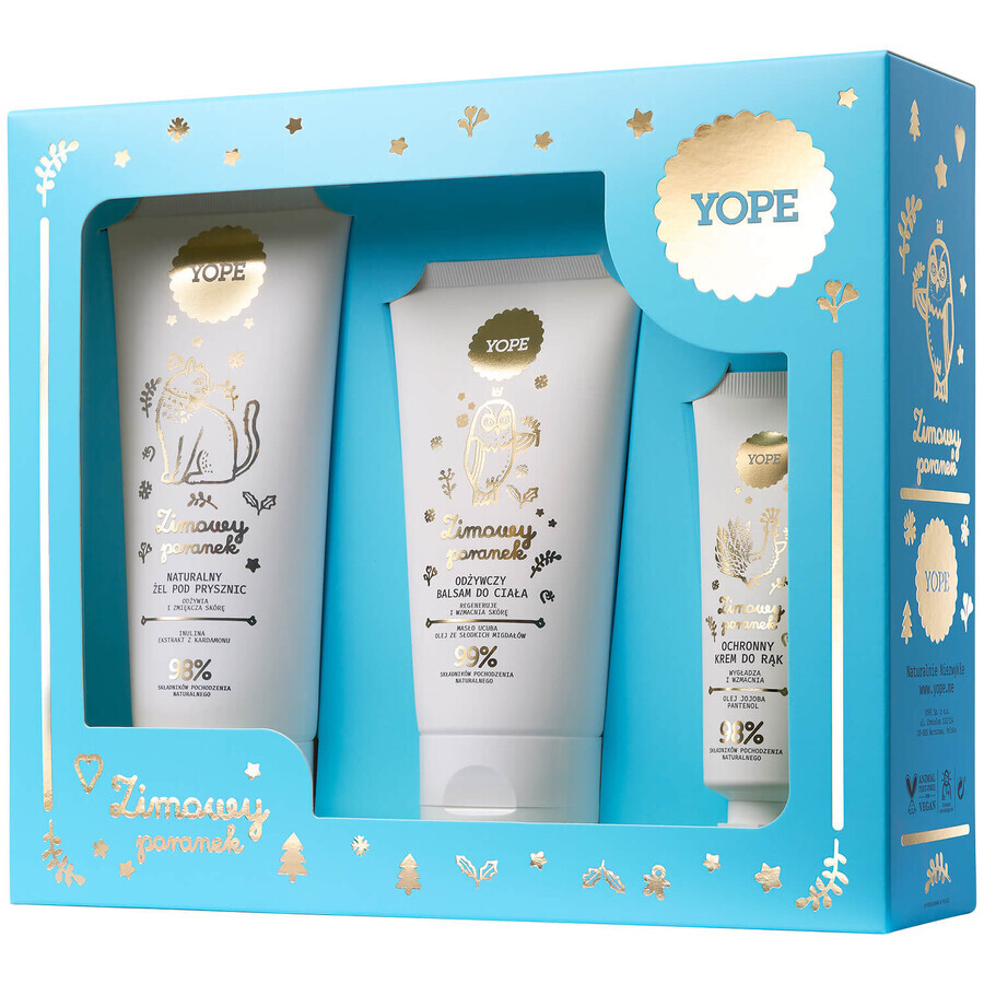 Set Yope Winter Morning, gel doccia 200ml + lozione 150ml + crema mani 50ml