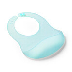 BabyOno, bavoir en silicone ultra-fin, bleu, à partir de 6 mois, 1 pc