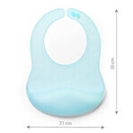 BabyOno, bavoir en silicone ultra-fin, bleu, à partir de 6 mois, 1 pc