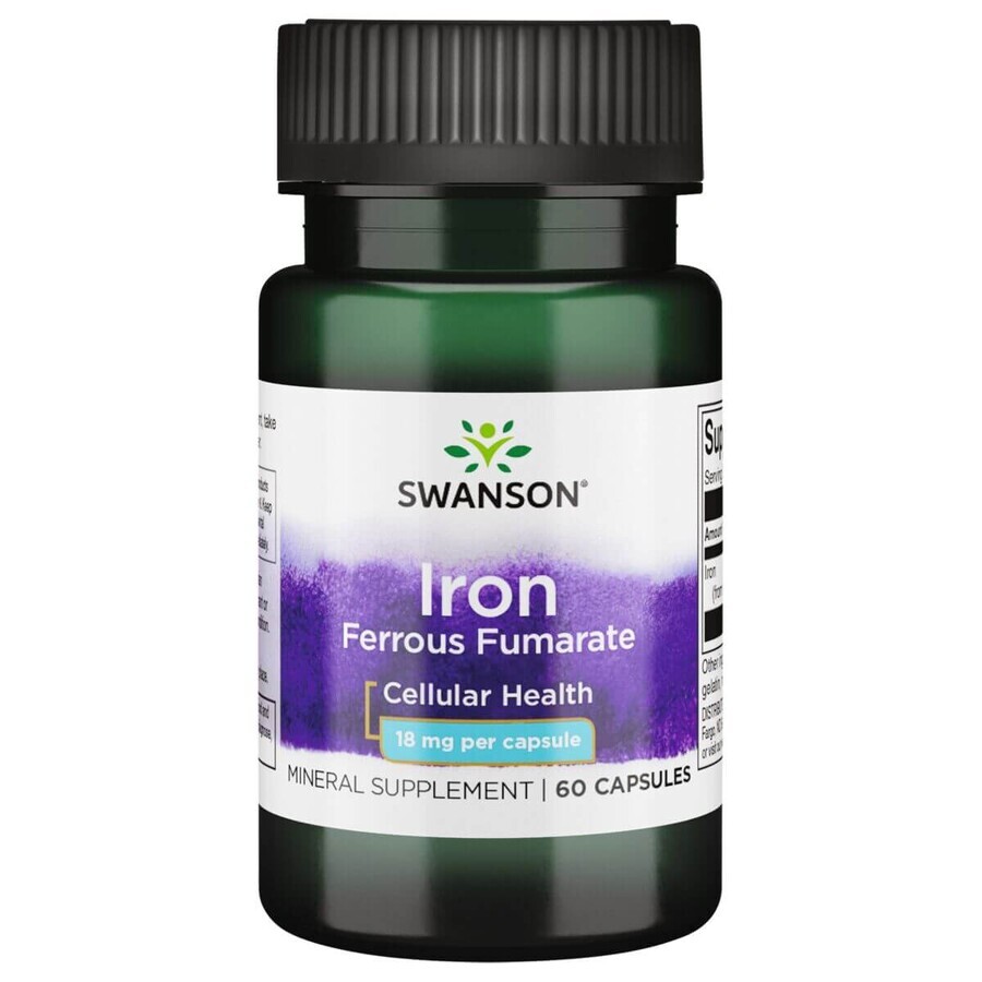 Swanson Iron Fumarate, ferro fumarato, 60 capsule