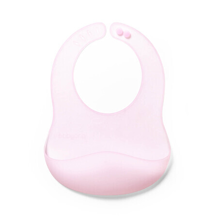 BabyOno, ultra-thin silicone bib, pink, from 6 months, 1 pc