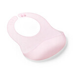 BabyOno, ultra-thin silicone bib, pink, from 6 months, 1 pc