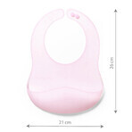 BabyOno, ultra-thin silicone bib, pink, from 6 months, 1 pc