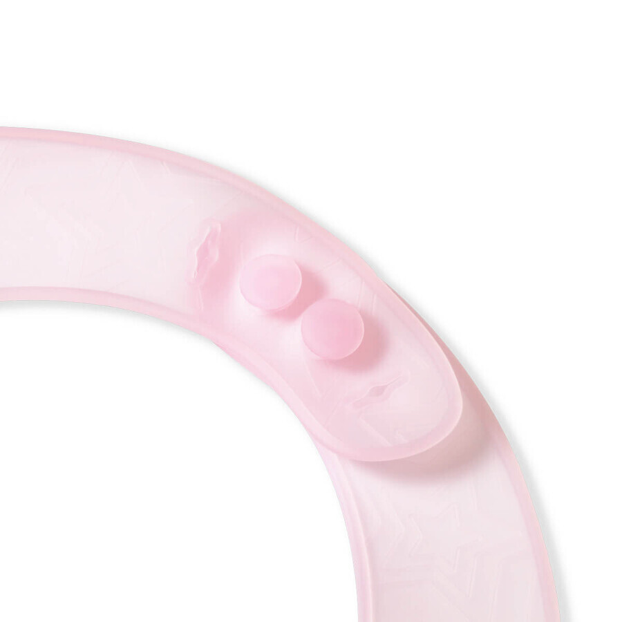 BabyOno, ultra-thin silicone bib, pink, from 6 months, 1 pc