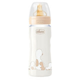 Biberon cu tetina din cauciuc cu flux reglabil, Original Touch, unisex, +4luni, 330ml, Chicco