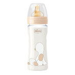 Biberon cu tetina din cauciuc si flux reglabil, Original Touch, unisex, +0 luni, 250ml, Chicco