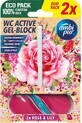 Ambipur WC Active gel-block rosa e crine 2 x 45 g