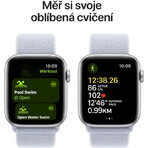 Apple Watch SE (2024) Cellular 40 mm, argento alluminio con cinturino blu notte