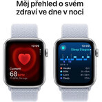 Apple Watch SE (2024) Cellular 40 mm, argento alluminio con cinturino blu notte