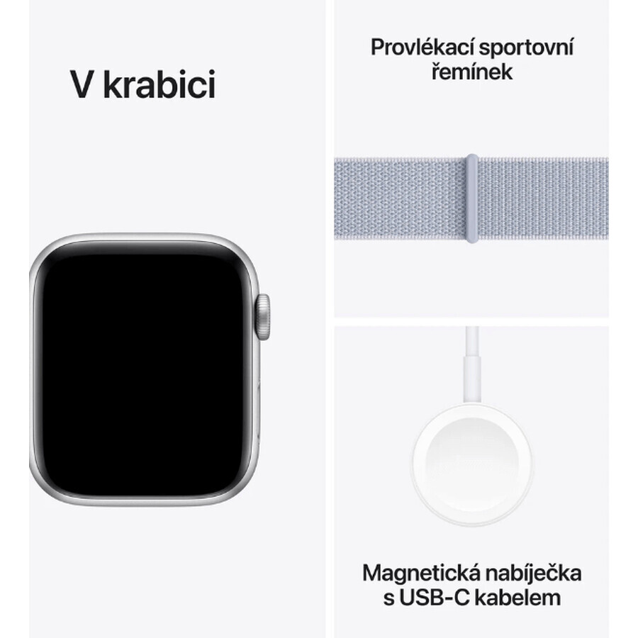 Apple Watch SE (2024) Cellular 40 mm, argento alluminio con cinturino blu notte