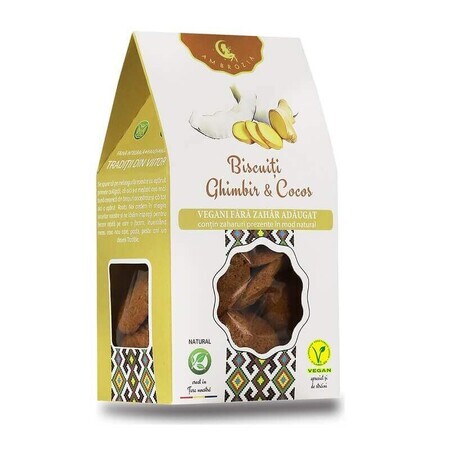 Biscotti allo zenzero e cocco, 150 g, Hiper Ambrozia