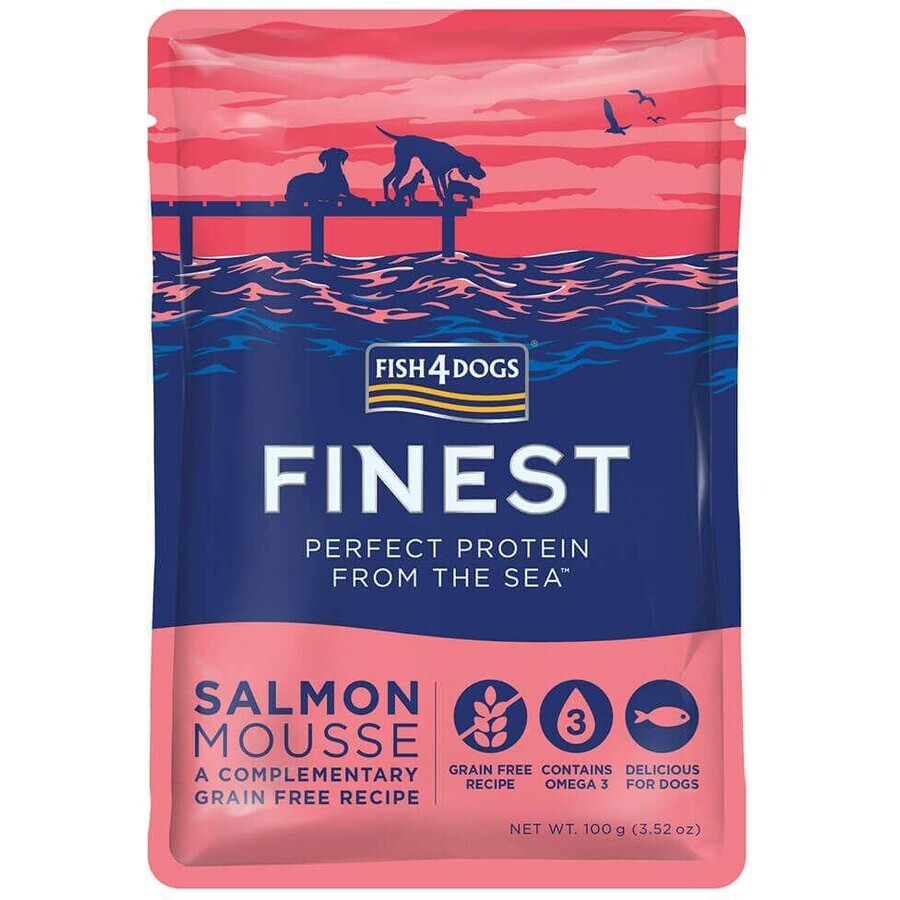 Fish4Dogs Delicious pouch per cani 99% salmone 100 g