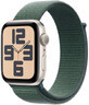 Apple Watch SE GPS 40 mm Cassa in alluminio Starlight con anello sportivo Lake Green