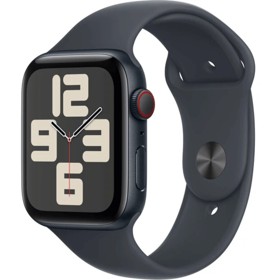 Apple Watch SE GPS + Cellular 44mm Cassa in alluminio da mezzanotte con banda sportiva da mezzanotte - M/L