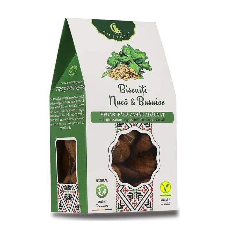 Biscotti con noci e basilico, 150 g, Hiper Ambrozia