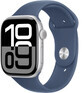 Apple Watch Series 10 GPS + Cellular 42 mm Cassa in alluminio argento con banda sportiva in denim - M/L