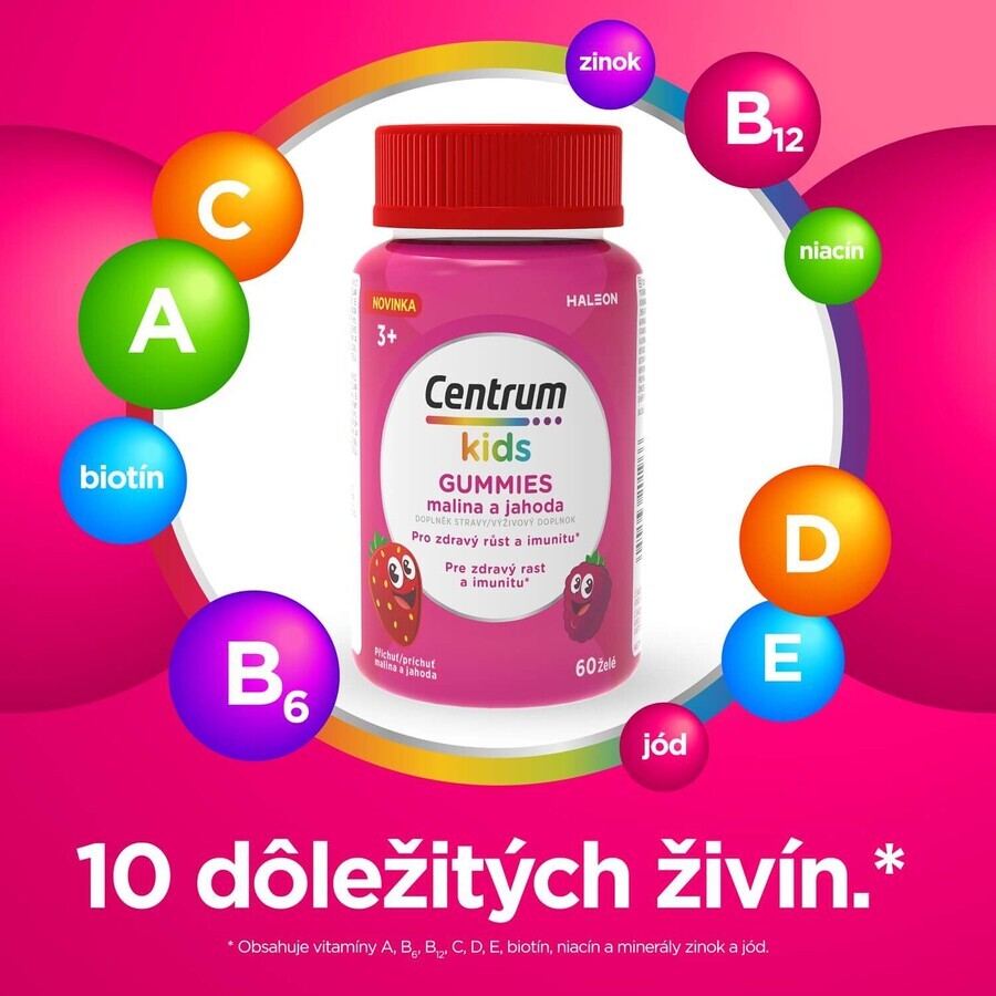 Centrum Kids Gummies framboos en aardbei, geschenkverpakking, gelei 2 x 60