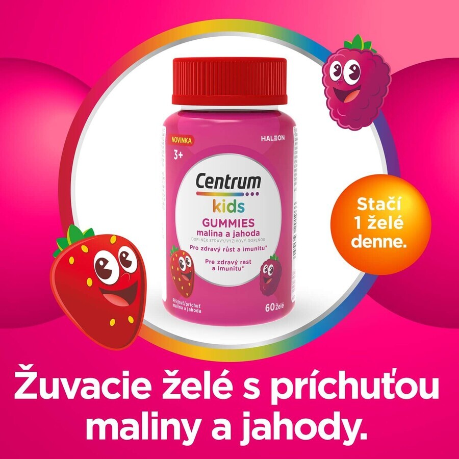 Centrum Kids Gummies framboos en aardbei, geschenkverpakking, gelei 2 x 60