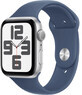 Apple Watch SE GPS 44 mm Cassa in alluminio argento con fascia sportiva in denim - M/L