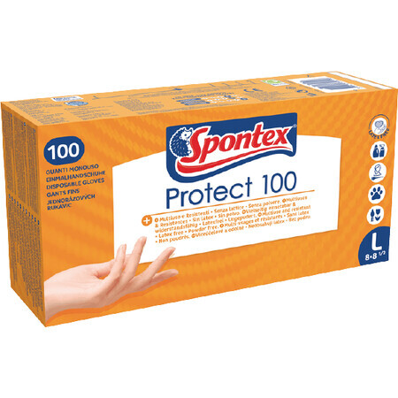 Guantes desechables Spontex Protect L 100 unid.