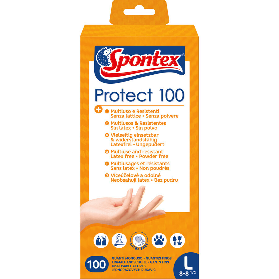 Guantes desechables Spontex Protect L 100 unid.