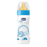 Chicco Well-Being Biberon Caucciù PP Flusso Medio Azzurro 2m+ 250ml