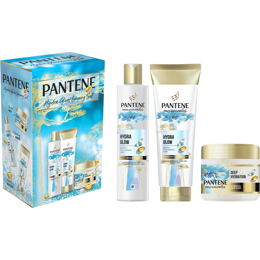 Set di prodotti Pantene Miracles Hydra Glow: maschera per capelli, shampoo e balsamo