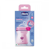 Chicco Natural Feeling - Biberon 2M+ Capacità 250ml Flusso Medio Rosa, 1 Pezzo