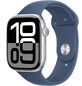 Apple Watch Series 10 GPS 42 mm Cassa in alluminio argento con fascia sportiva in denim - M/L