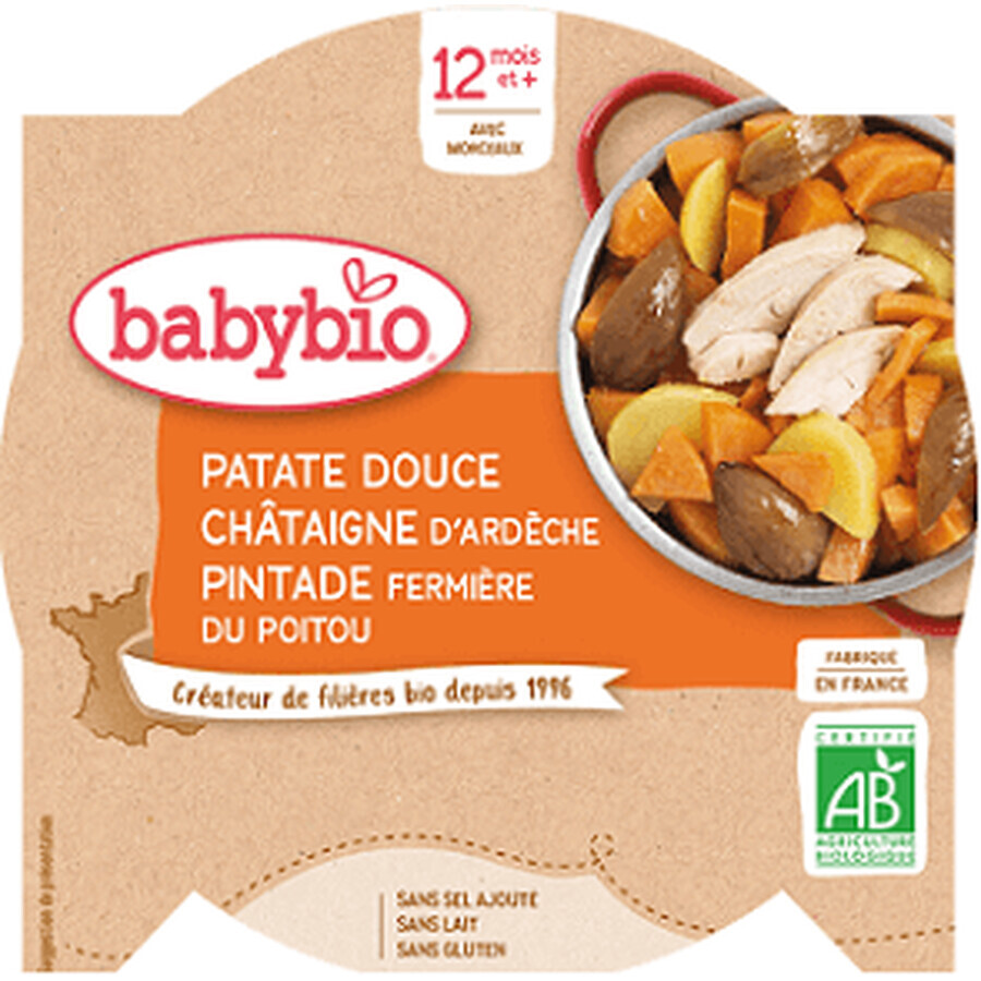 Babybio menu patate dolci con purea di castagne e perle del contadino 230 g