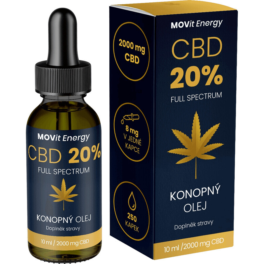 MOVit Energy CBD 20% olio di canapa a spettro completo 10 ml