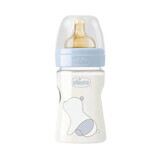 Chicco Original Touch - Biberon da 150ml Flusso Lento in Caucciù Azzurro,1 Pezzo