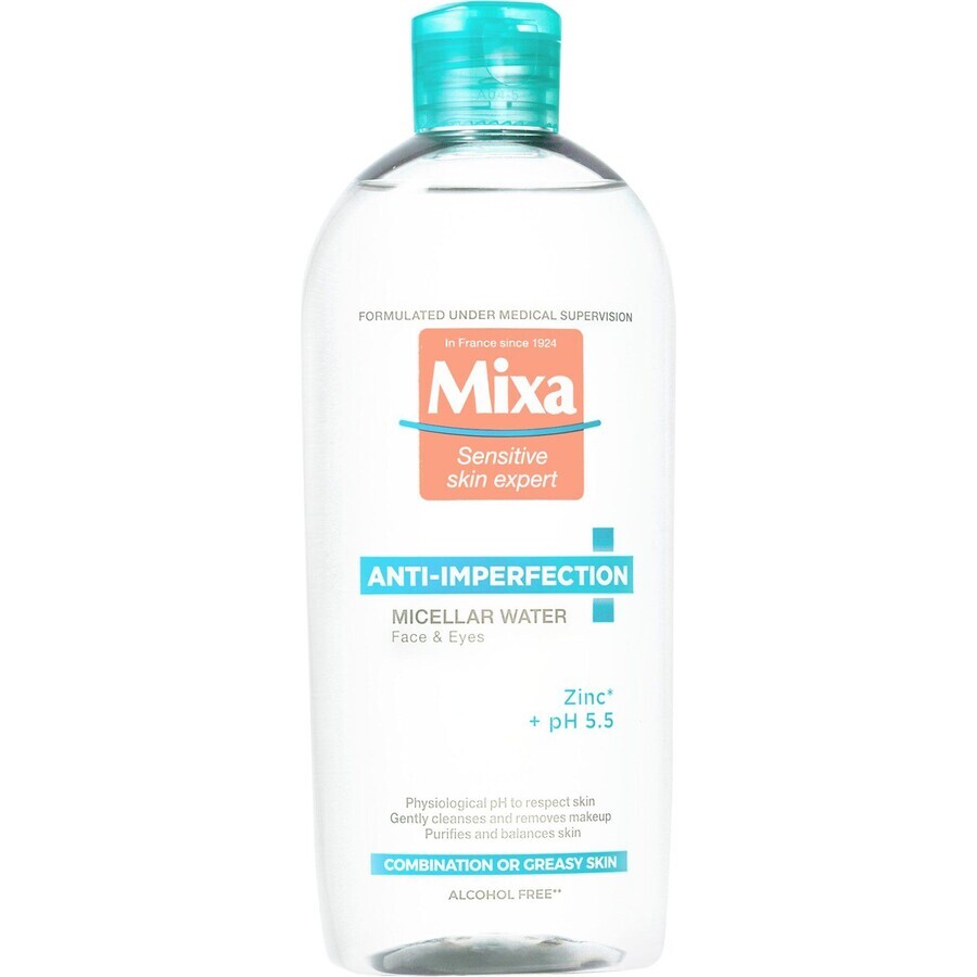 Acqua micellare Mixa Anti-Imperfection per pelli sensibili da miste a grasse, 400 ml