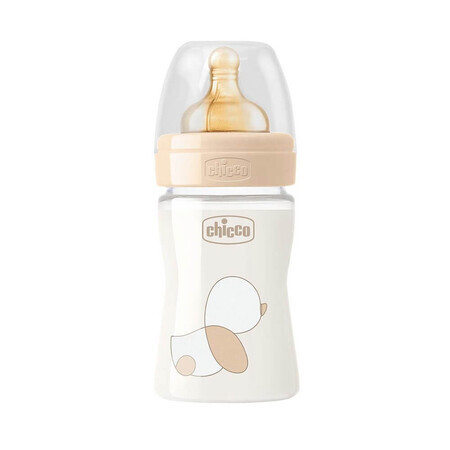 Fles original touch, rubberen speen, traag stromend, 150ml, Chicco