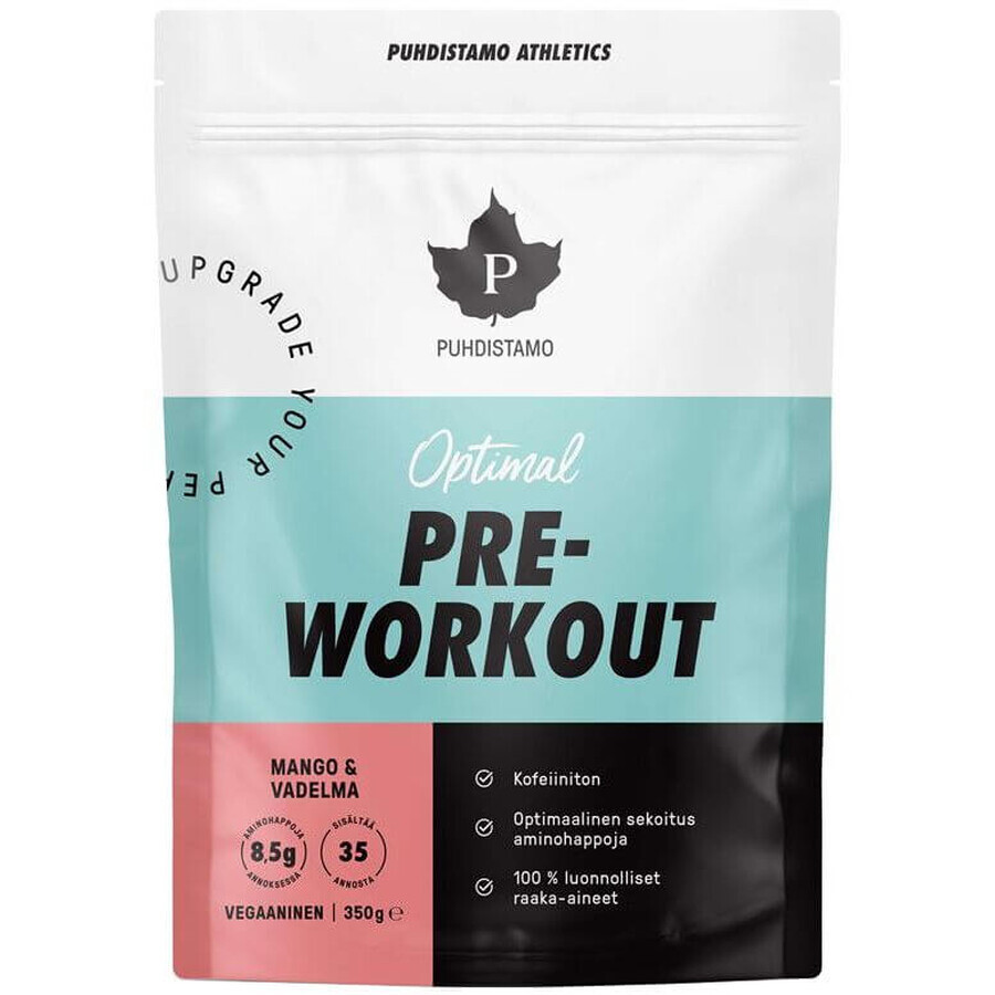 Puhdistamo Pre-Workout senza caffeina mango-fragola 350 g