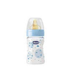 Chicco Well-Being Biberon Caucciù PP Flusso Normale Azzurro 0m+ 150ml