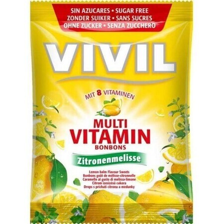 Gocce multivitaminiche Vivil Bonbons al gusto di limone e melissa senza zucchero 60 g