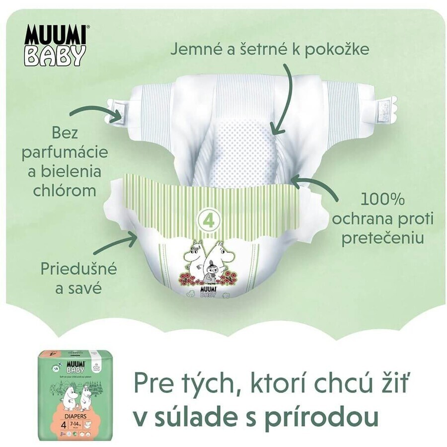 Muumi Baby 4 Maxi 7-14 kg, Monatspackung Bio-Windeln, 138 Stück