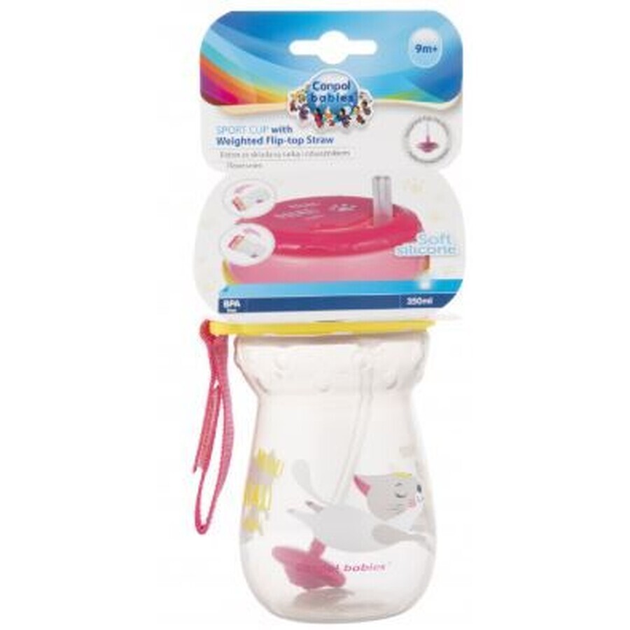 Canpol kids Bicchiere sportivo con cannuccia e peso 350 ml